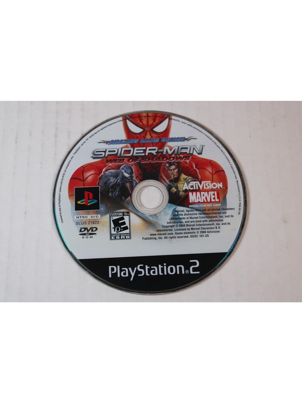 Spider-Man: Web of Shadows (Sony PlayStation 2, 2008, PS2) Authentic, Disc Only